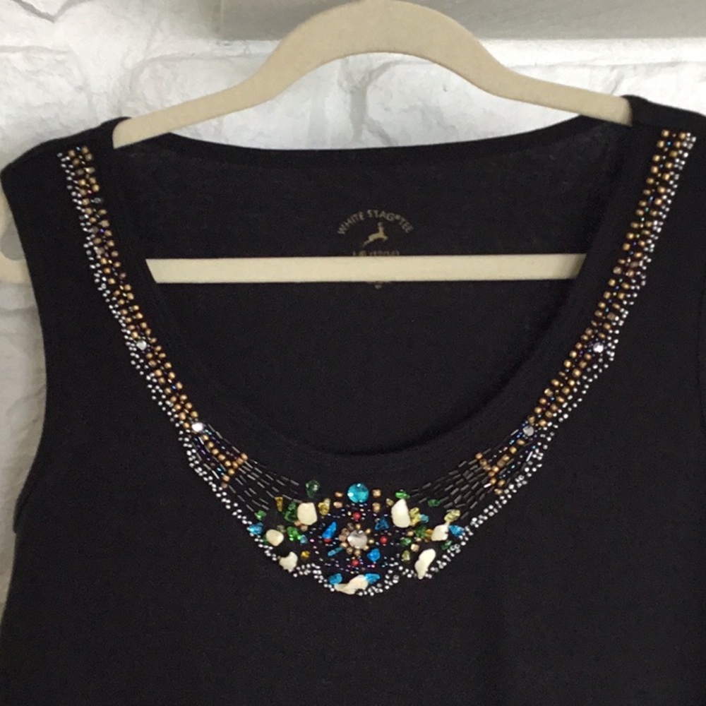 Beaded Tank Top Black - Picture 2 of 7